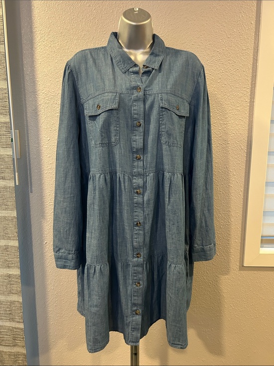 Sonoma Dresses & Skirts - Sonoma Light Blue Denim Button-Front Shirt Dress